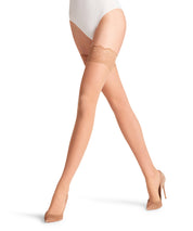 Overknee-Strümpfe mit Spitzendetails - 4069 powder - Beige