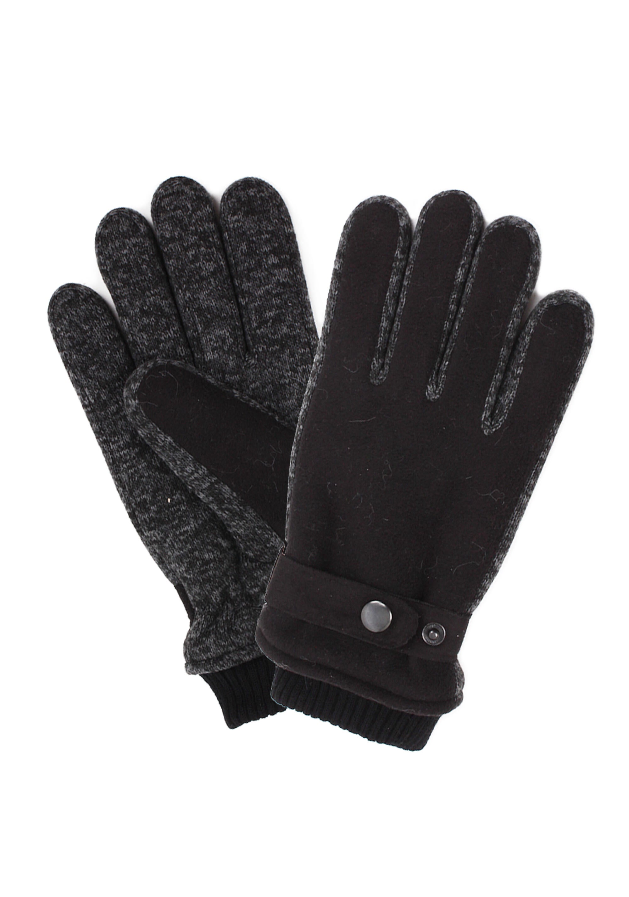 Handschuhe aus Fleece - 100 - Grau | Schwarz