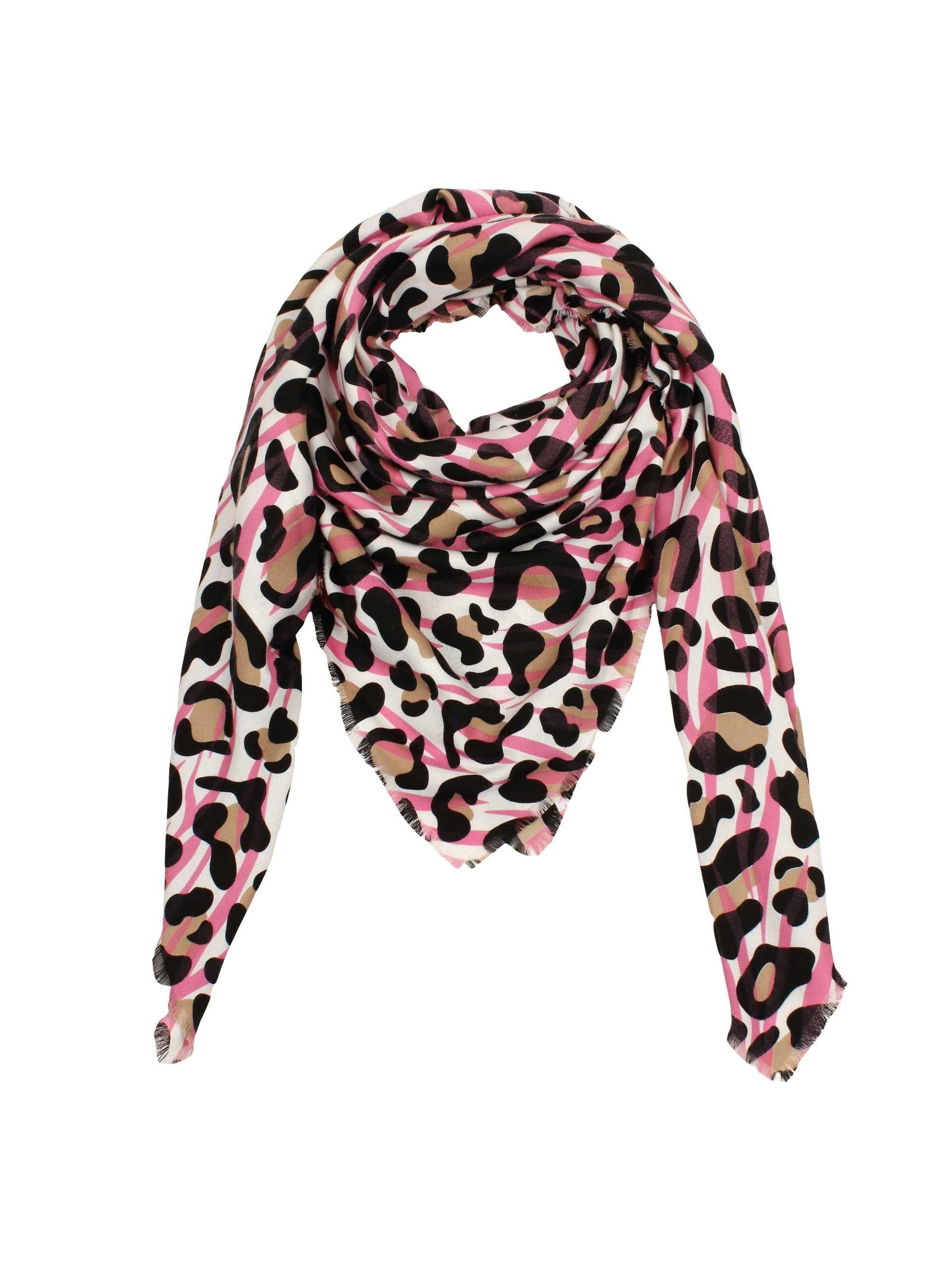 Tuch mit Leoparden-Muster - 800 - Rosa