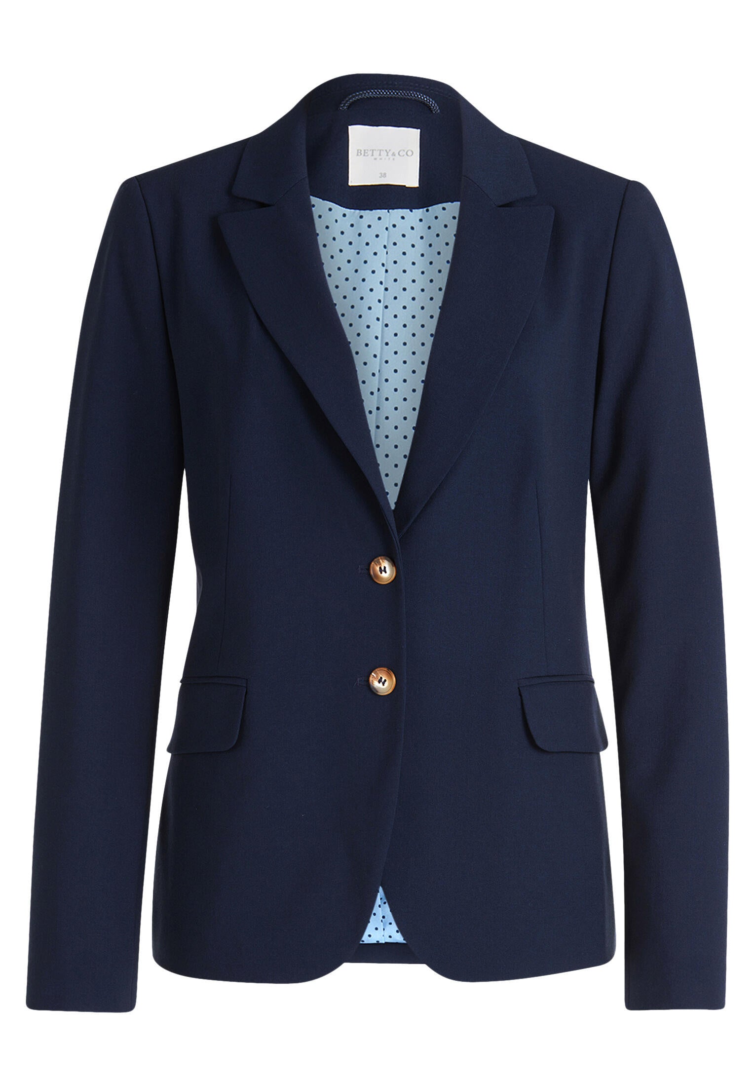 Taillierter Blazer mit Pattentaschen - 8543-Navy Blue - Blau