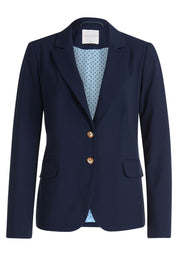 Taillierter Blazer mit Pattentaschen - 8543-Navy Blue - Blau