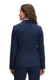 Taillierter Blazer mit Pattentaschen - 8543-Navy Blue - Blau