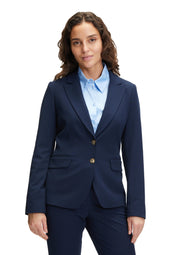 Taillierter Blazer mit Pattentaschen - 8543-Navy Blue - Blau