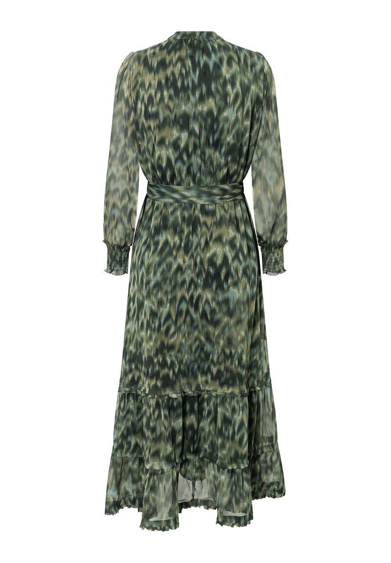 Maxi-Chiffonkleid mit Animalprint - 5672 - Khaki