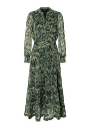 Maxi-Chiffonkleid mit Animalprint - 5672 - Khaki