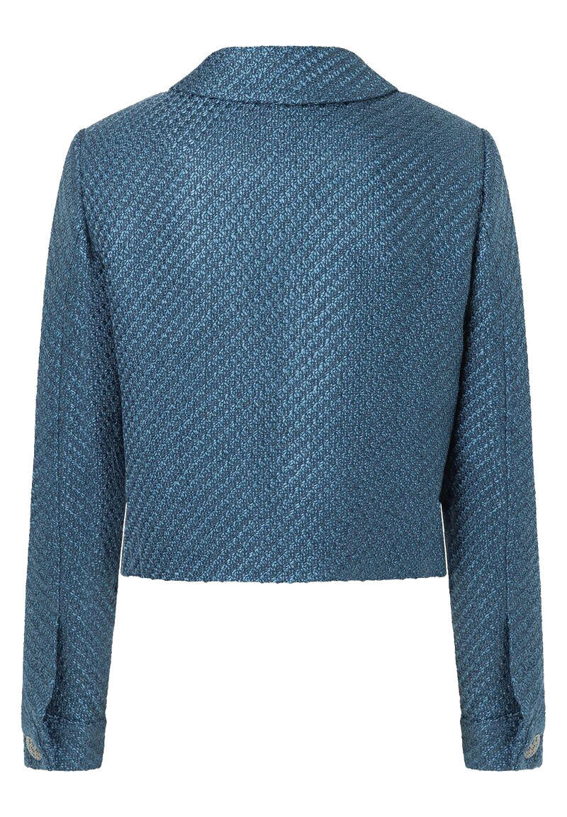 Kurzer Bouclé-Blazer - 0332 - Blau