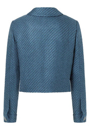 Kurzer Bouclé-Blazer - 0332 - Blau