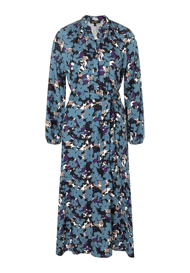 Floral gemustertes Freizeitkleid - 6332 - Blau