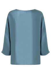 Satinbluse aus Viskose - 0332 - Blau