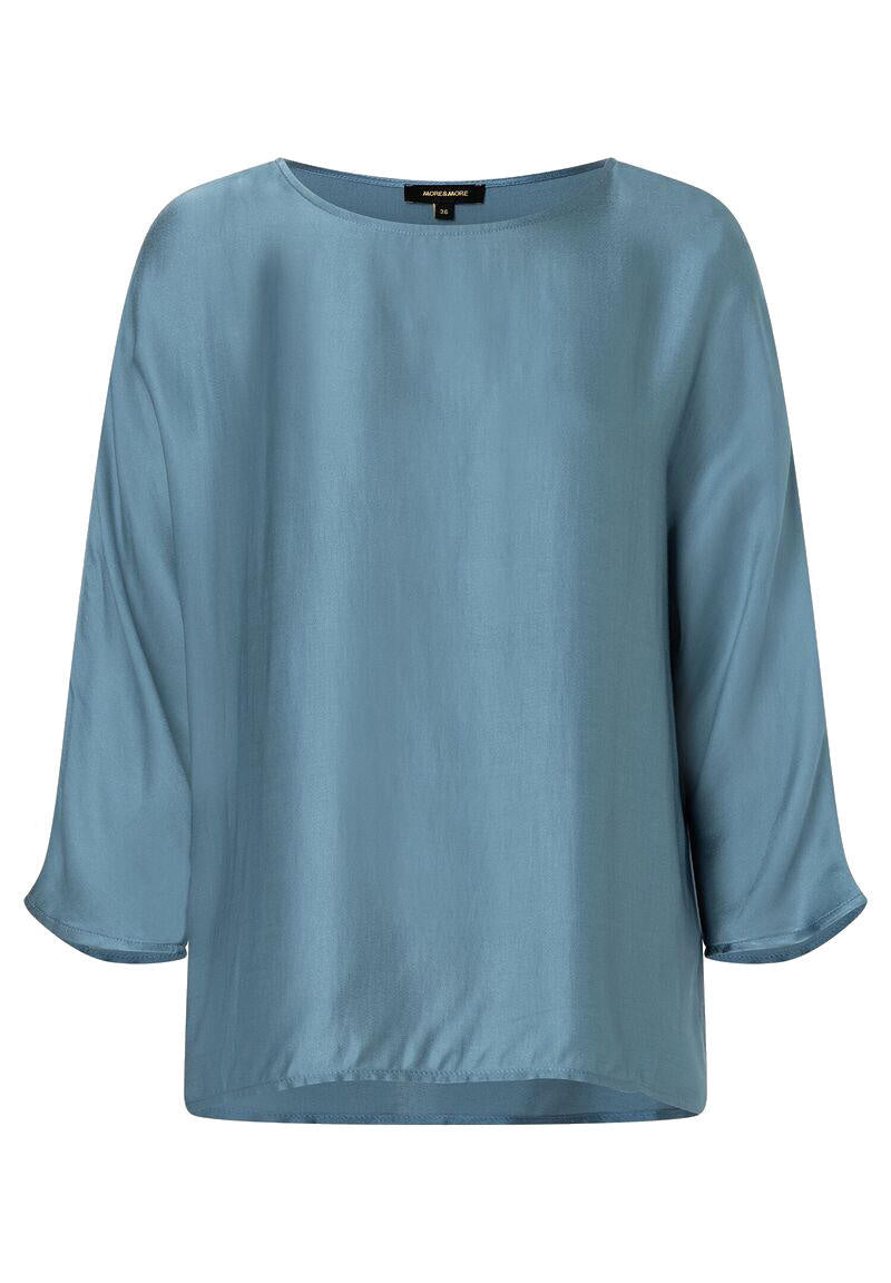 Satinbluse aus Viskose - 0332 - Blau