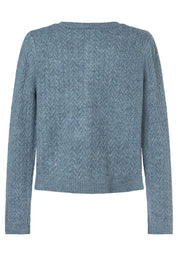 Gemusterte Strickjacke - 0332 - Blau