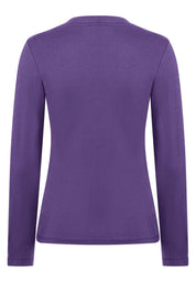 Langarmshirt mit V-Ausschnitt - 0863 - Violett