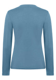 Langarmshirt mit V-Ausschnitt - 0332 - Blau