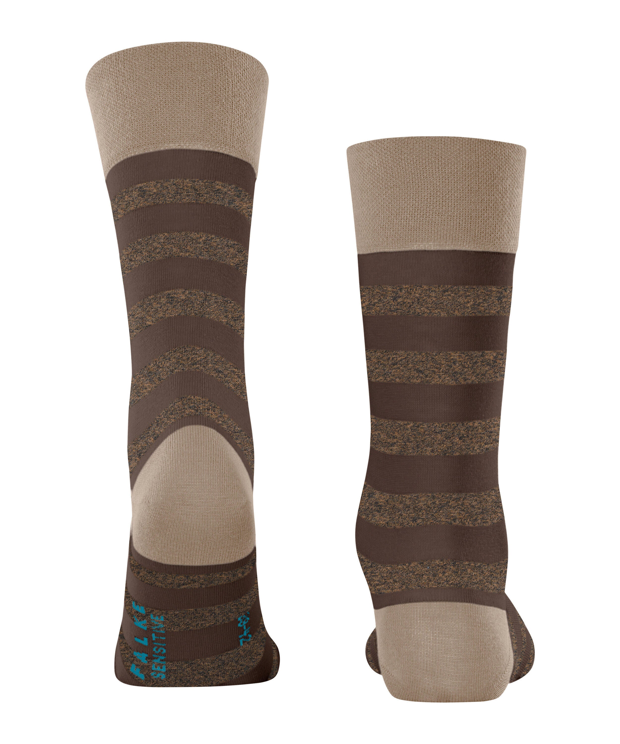 Gestreifte Socken aus Baumwolle - 4390 sesame - Braun