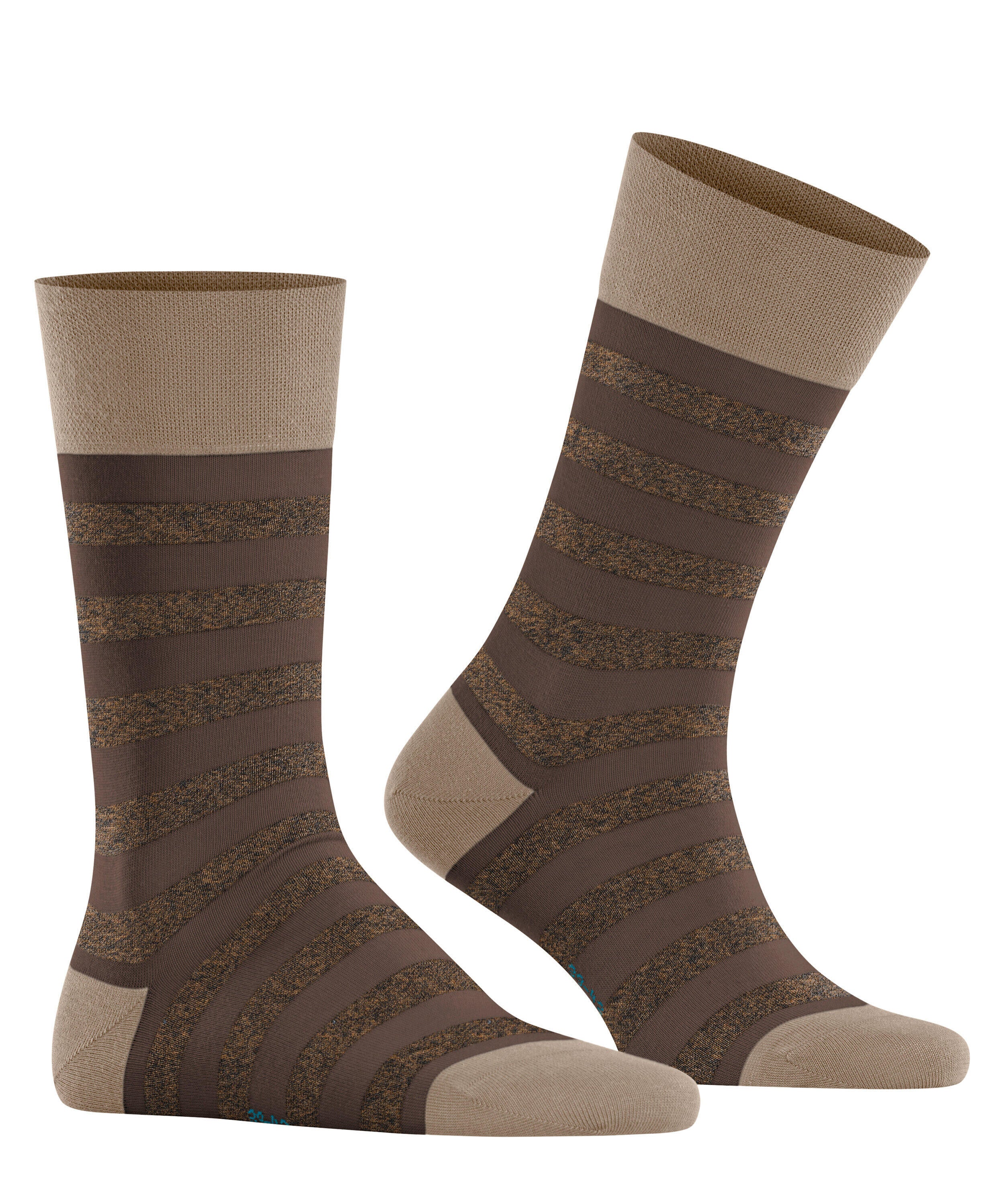 Gestreifte Socken aus Baumwolle - 4390 sesame - Braun