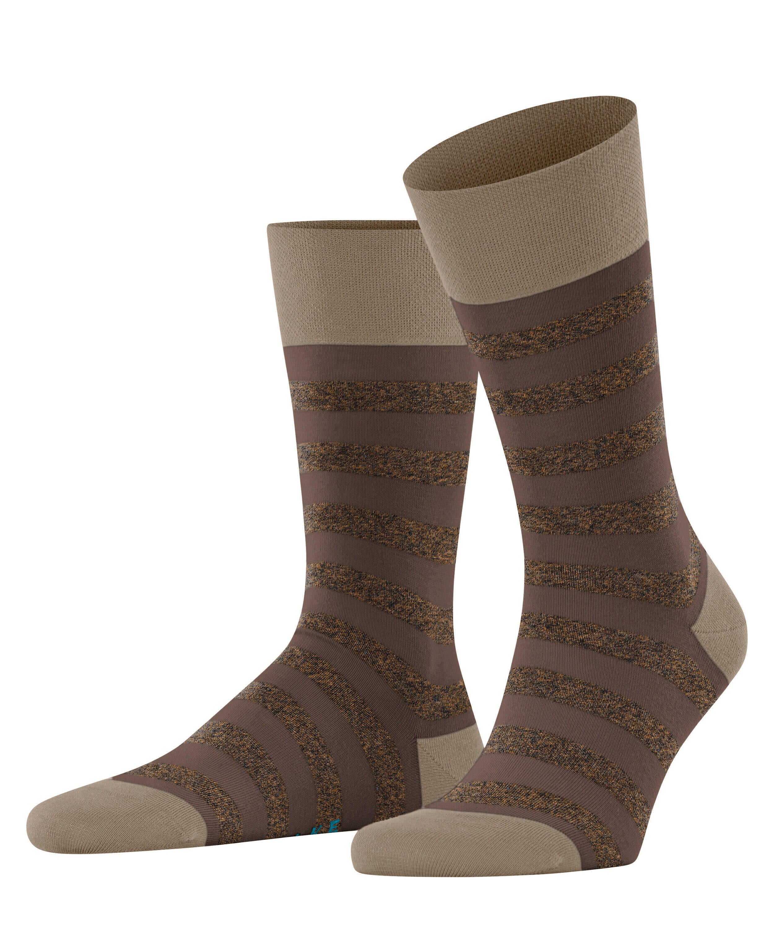 Gestreifte Socken aus Baumwolle - 4390 sesame - Braun