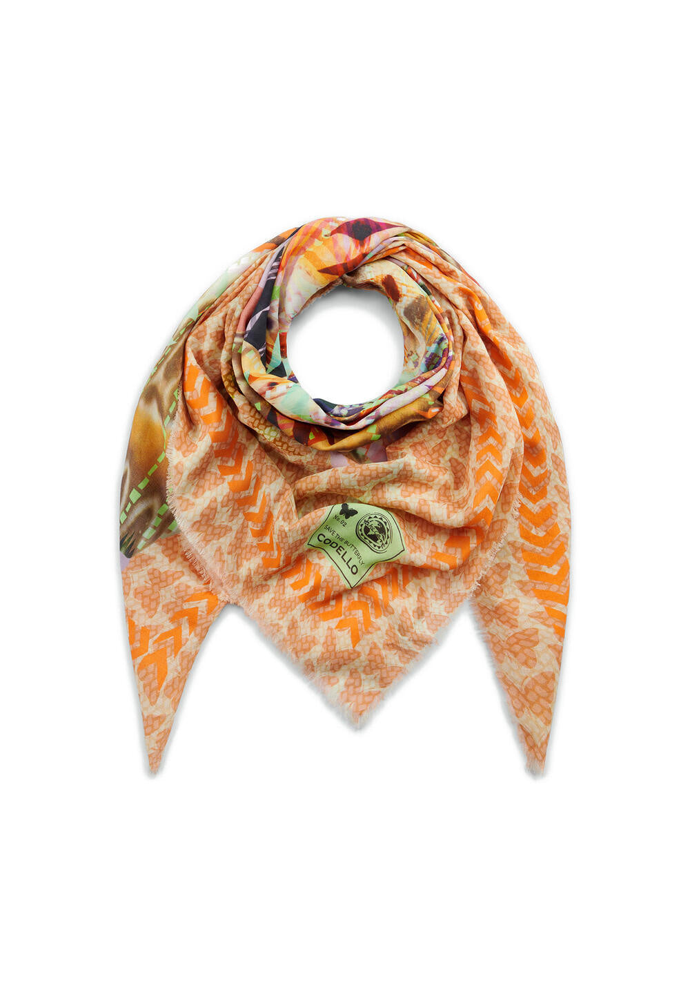 Tuch mit Schmetterling Print - ORA2 - Orange