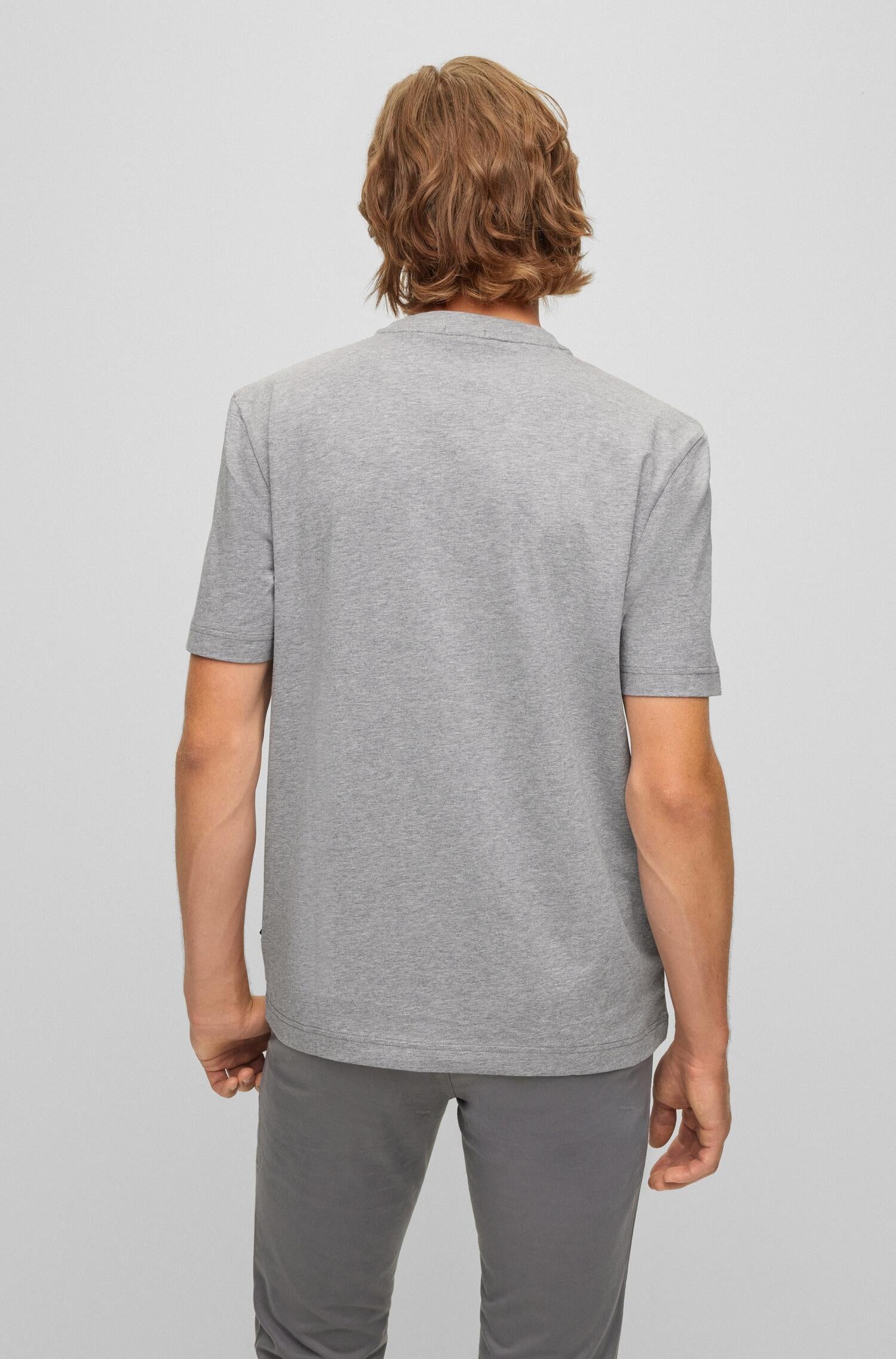 T-Shirt aus Baumwolle - 051-Light/Pastel Grey - Grau