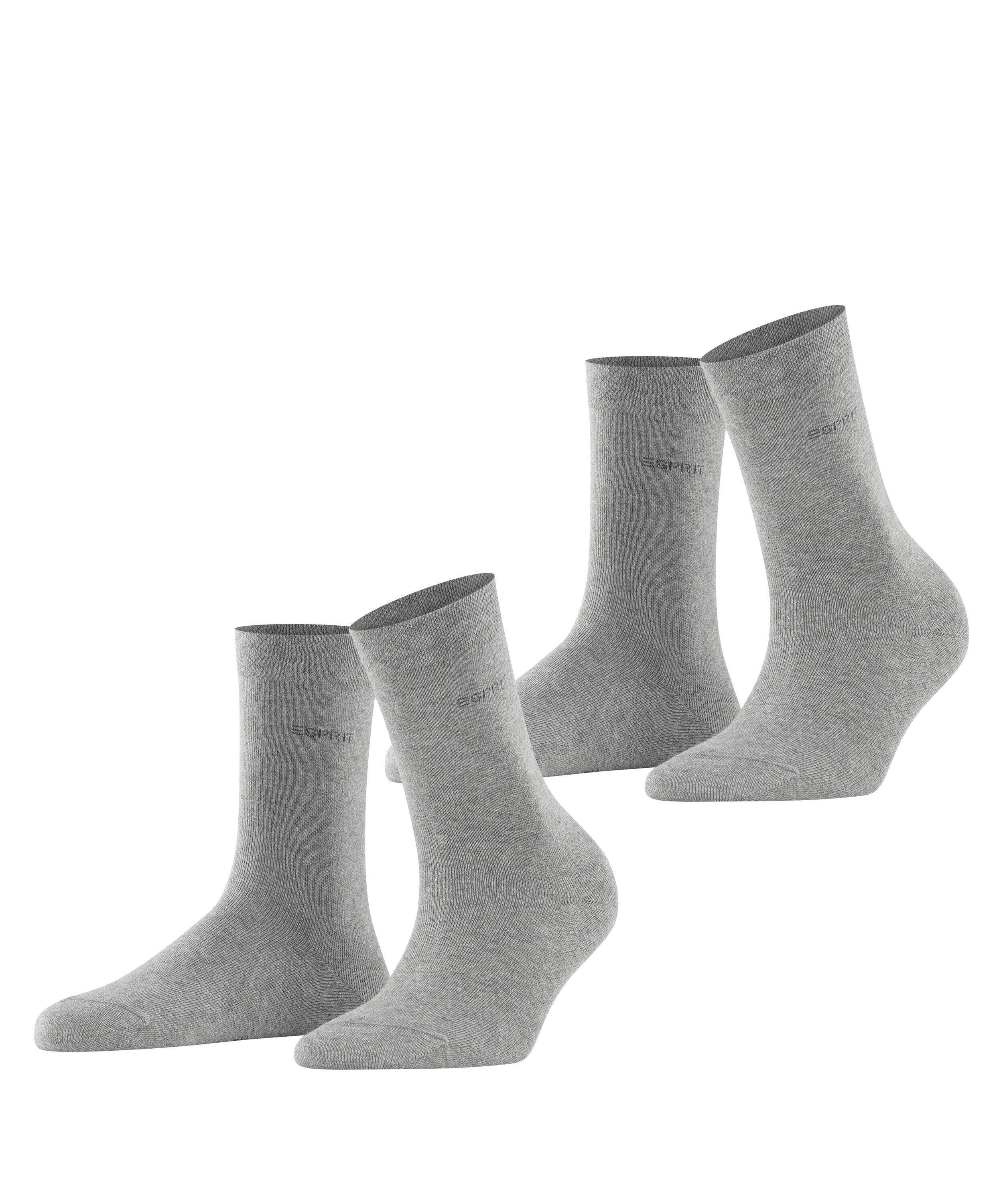 2er-Pack Socken - 3390 light greymel. - Grau