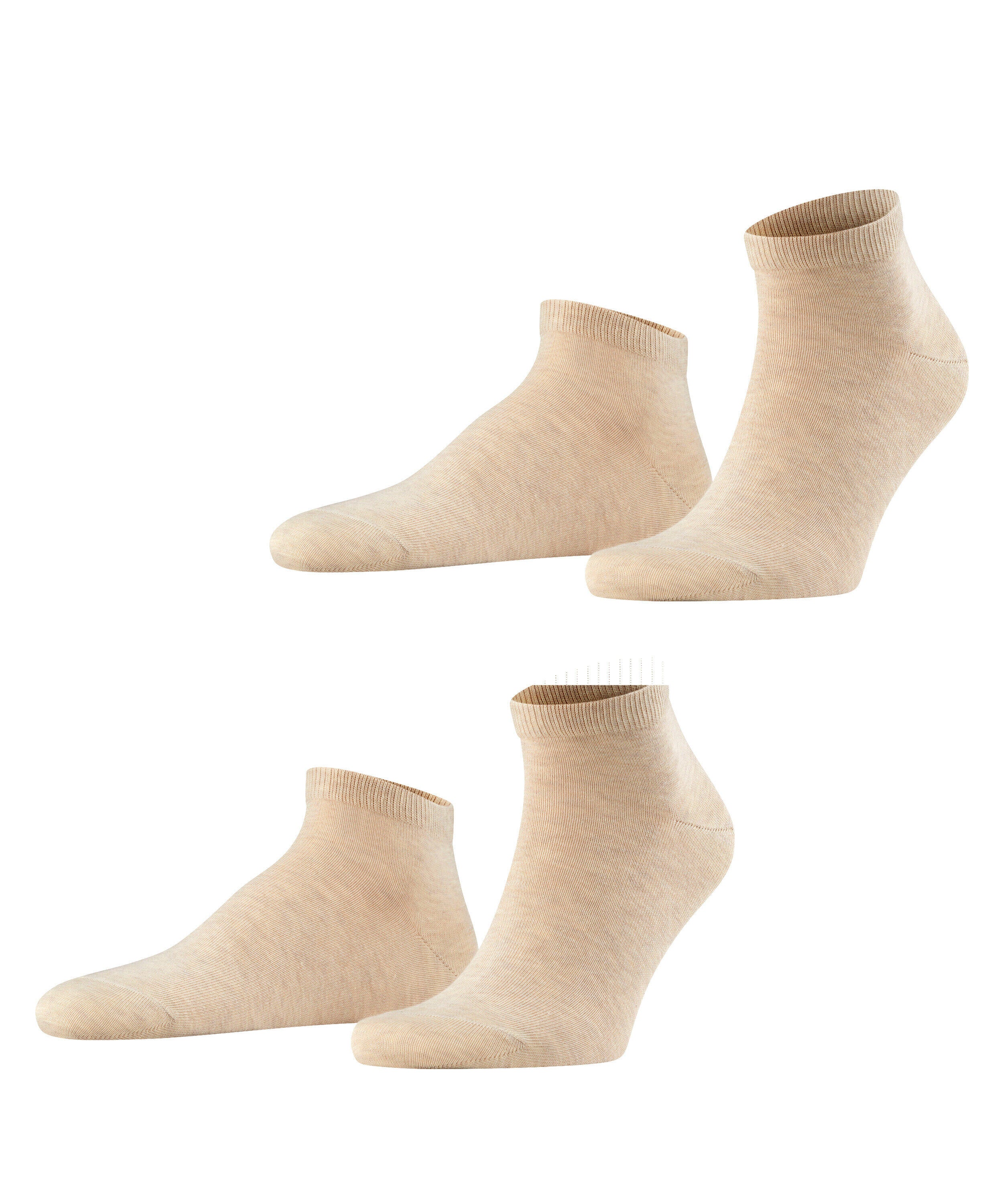 2er-Pack Sneakersocken aus Baumwolle - 4650 sand mel. - Beige