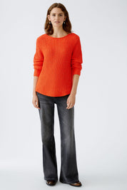 Melierter Strickpullover - 3550-cherry tomato - Orange