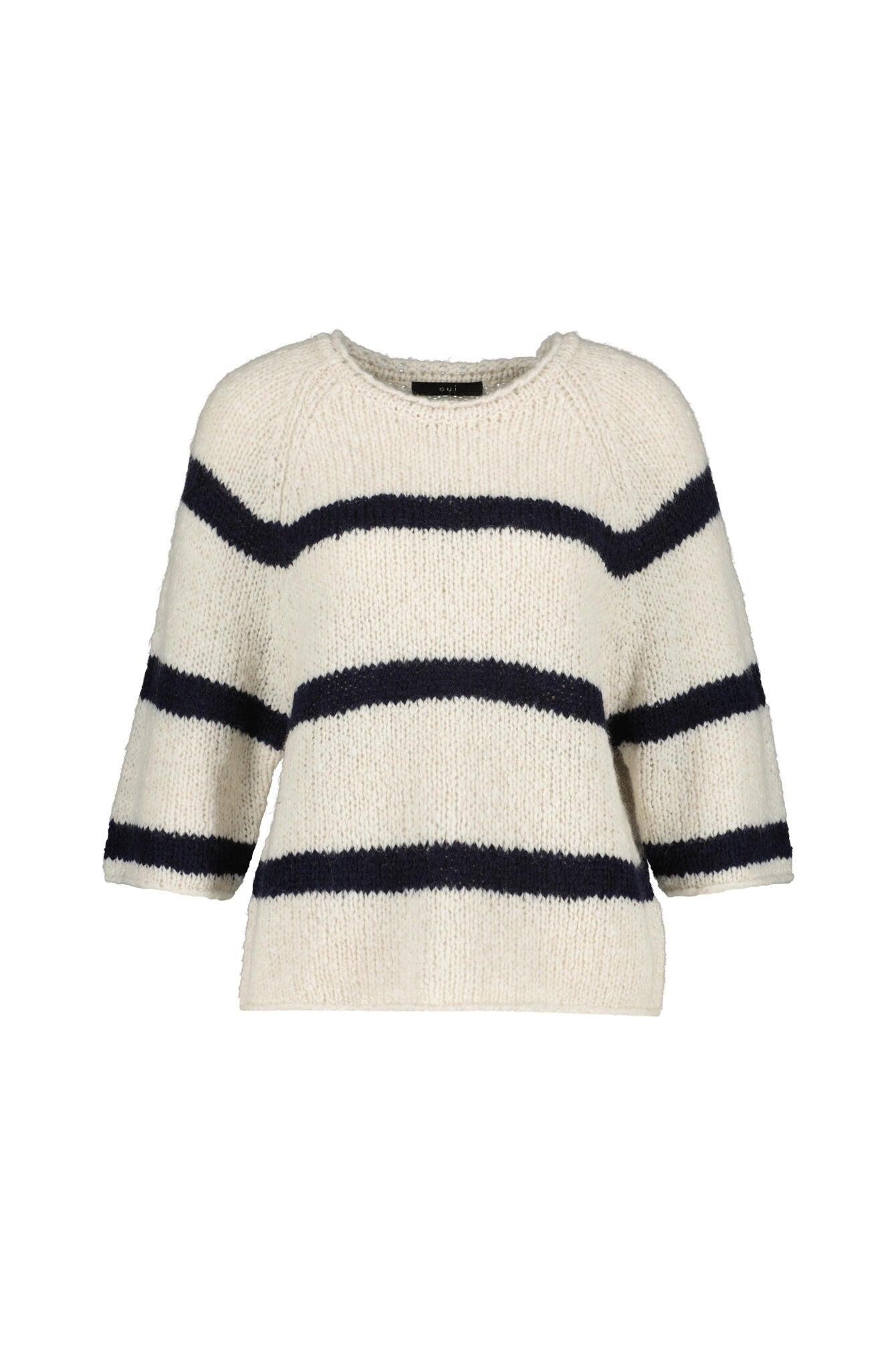 Gestreifter Strickpullover - 0105-white blue - Weiß | Blau