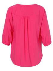 Bluse mit Knopfleiste - 650 - Pink