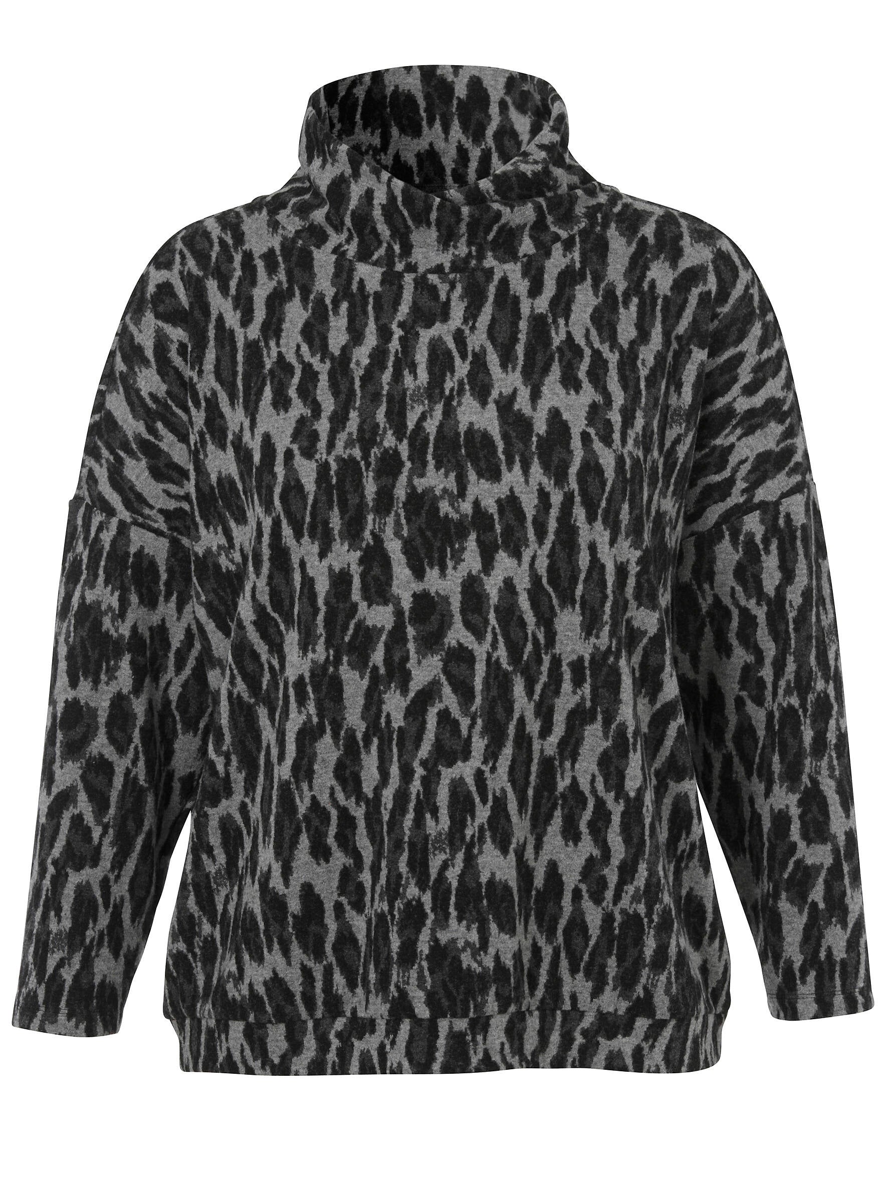 Sweatshirt mit Leoparden-Muster - 123 - Grau