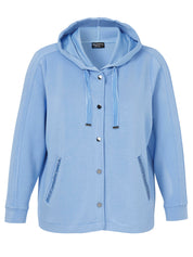 Sweatshirtjacke aus Viskosemix - 870 - Blau