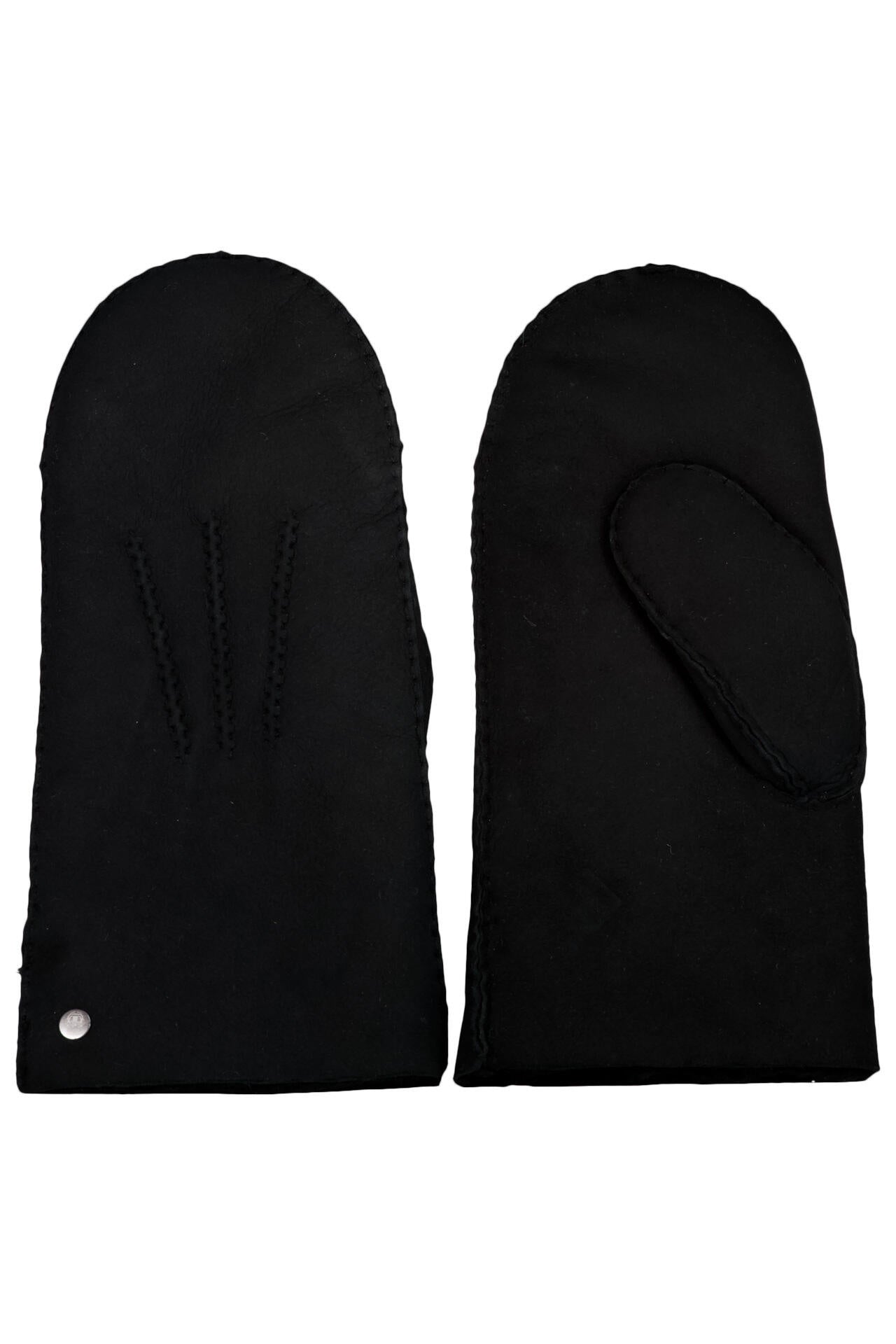 Leder Handschuhe - 0000-black - Schwarz