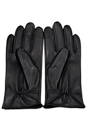 Leder Handschuhe - 000 - Schwarz