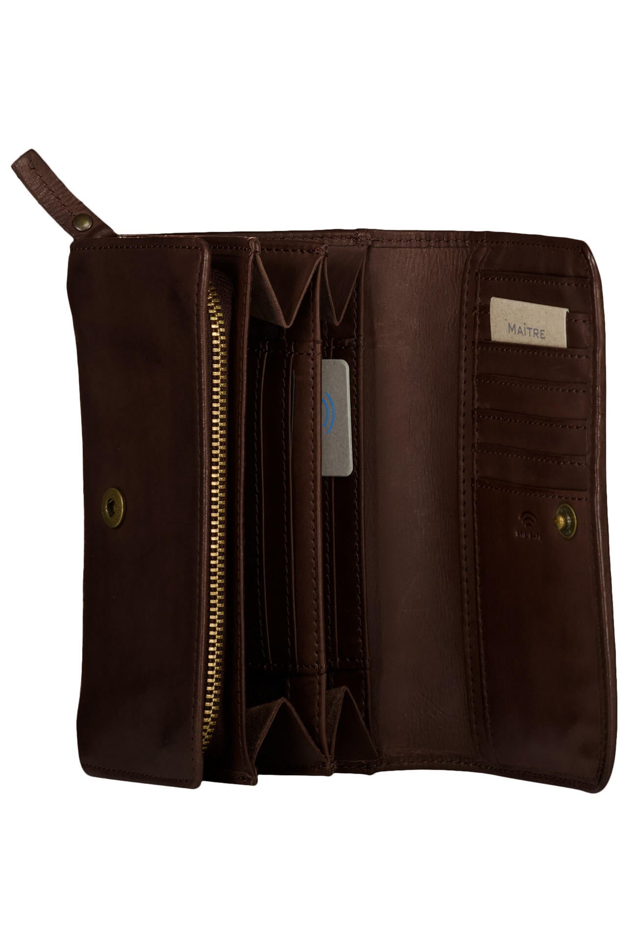 Geldbörse mit RFID Schutz - 702-darkbrown - Braun