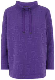 Jacquard Sweatshirt - 49-Purple - Violett