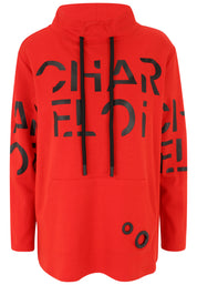 Sweatshirt mit Print - 30-Rot - Rot