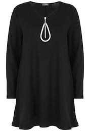 Langarmshirt aus Viskose - 99-Schwarz - Schwarz