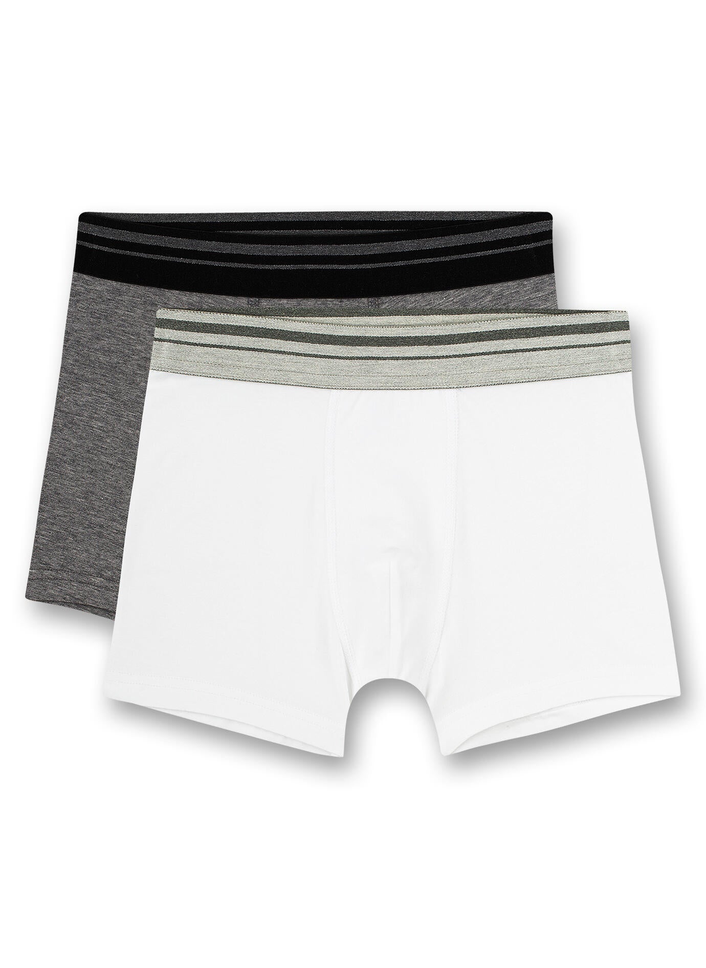 Boxershorts Doppelpack - 010 white - Grau | Weiß