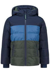 Steppjacke mit Blockfarben - 4750-true navy - Blau