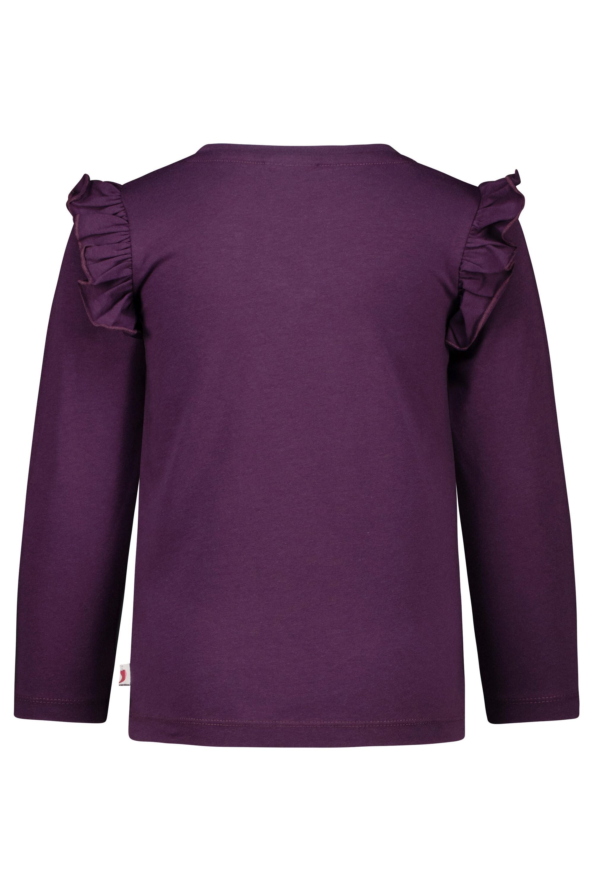 Langarmshirt mit Paillettenherz - 7815-blackberry - Violett