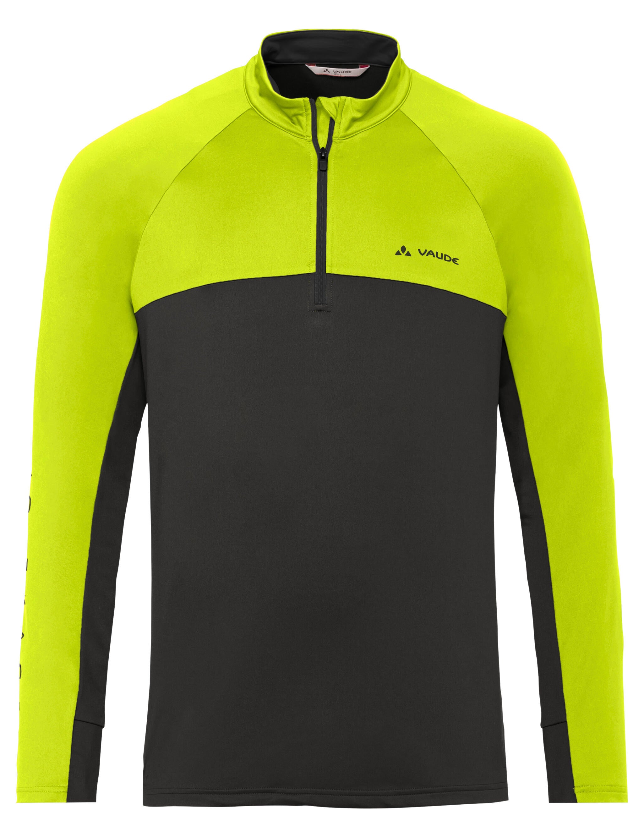 Fahrrad Longsleeve mit half Zip - 293-neon yellow/black - Schwarz | Gelb