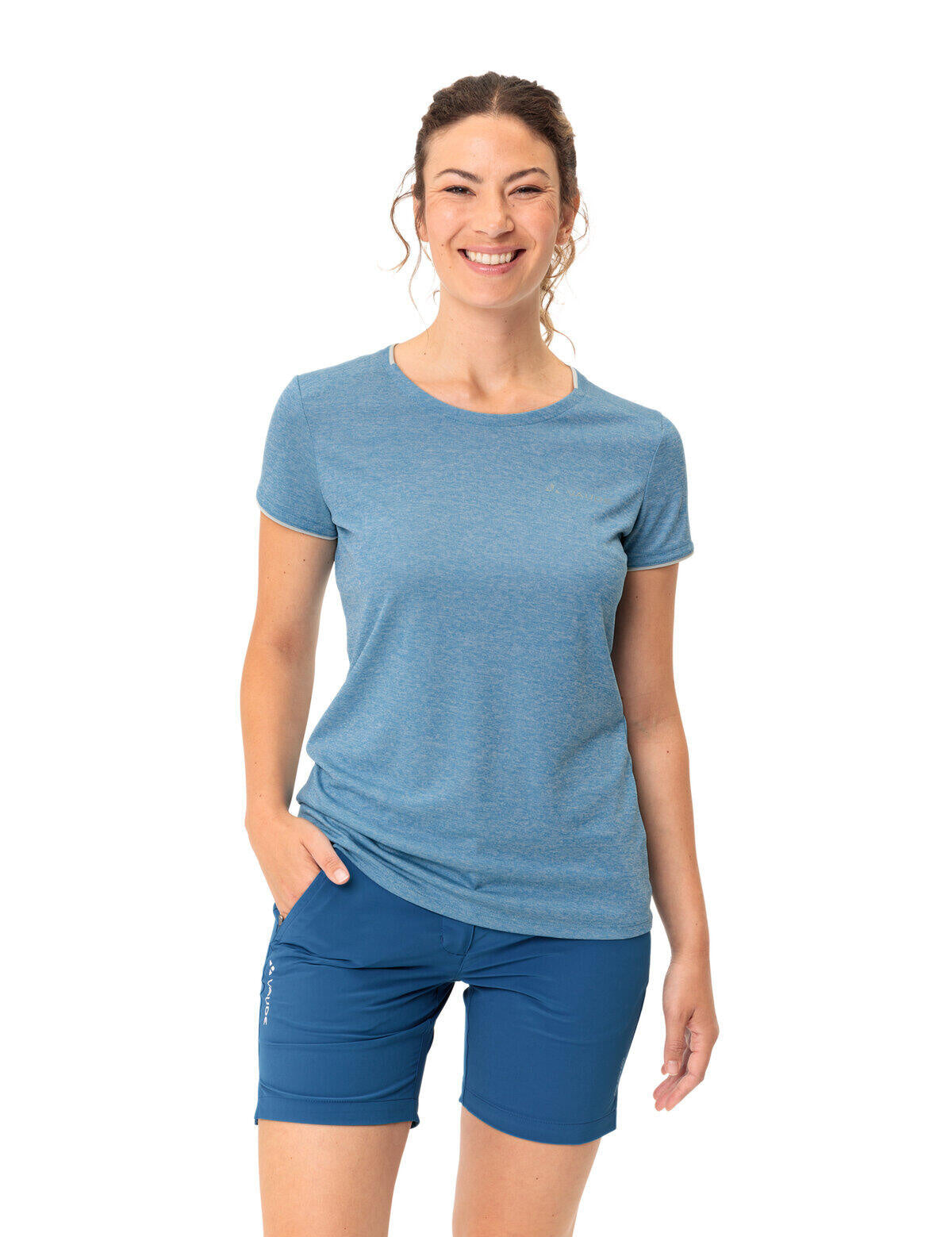 Meliertes Funktionsshirt - 803-pastel blue - Blau