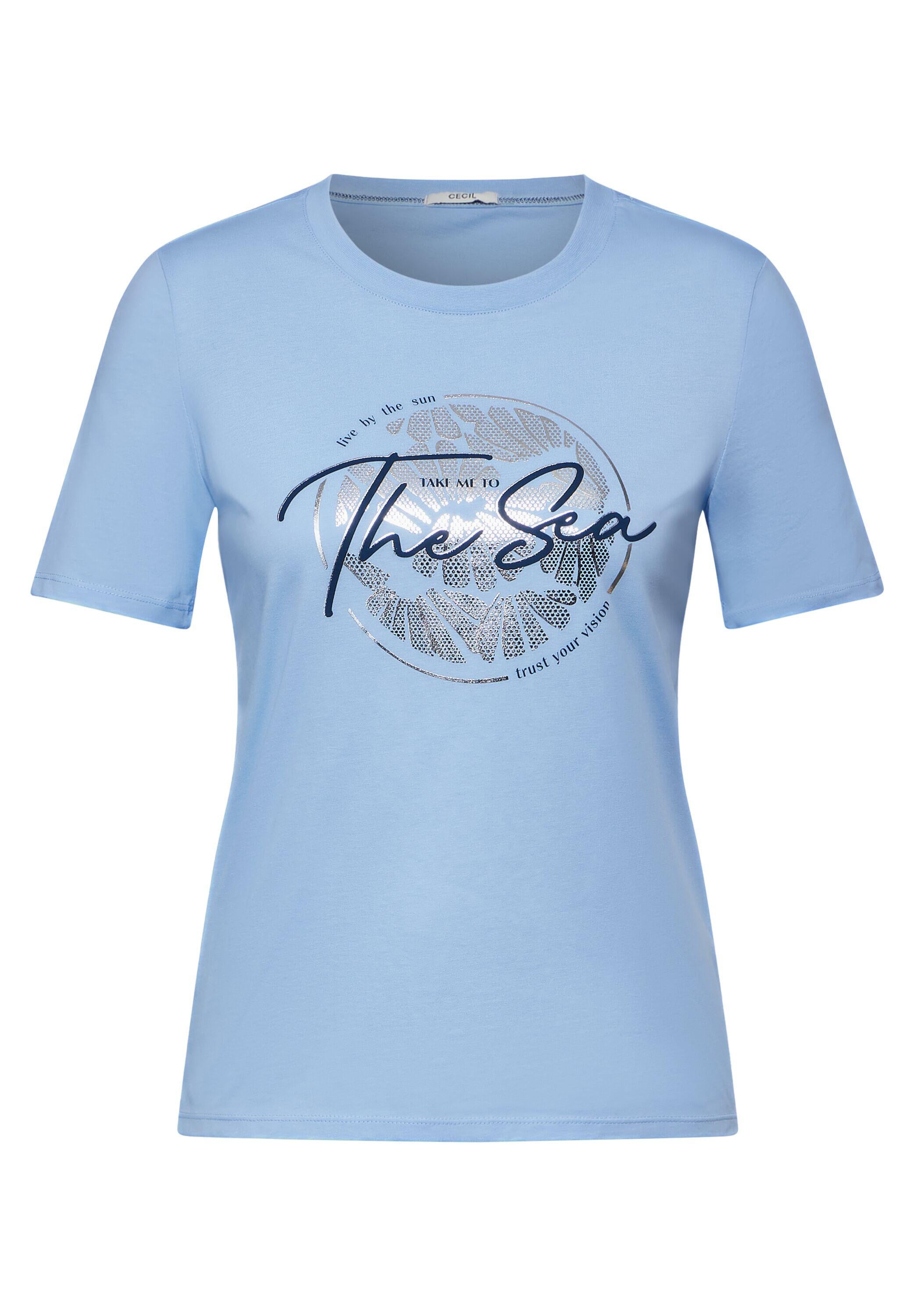 T-Shirt mit Aufdruck - 35671 topaz blue - Blau