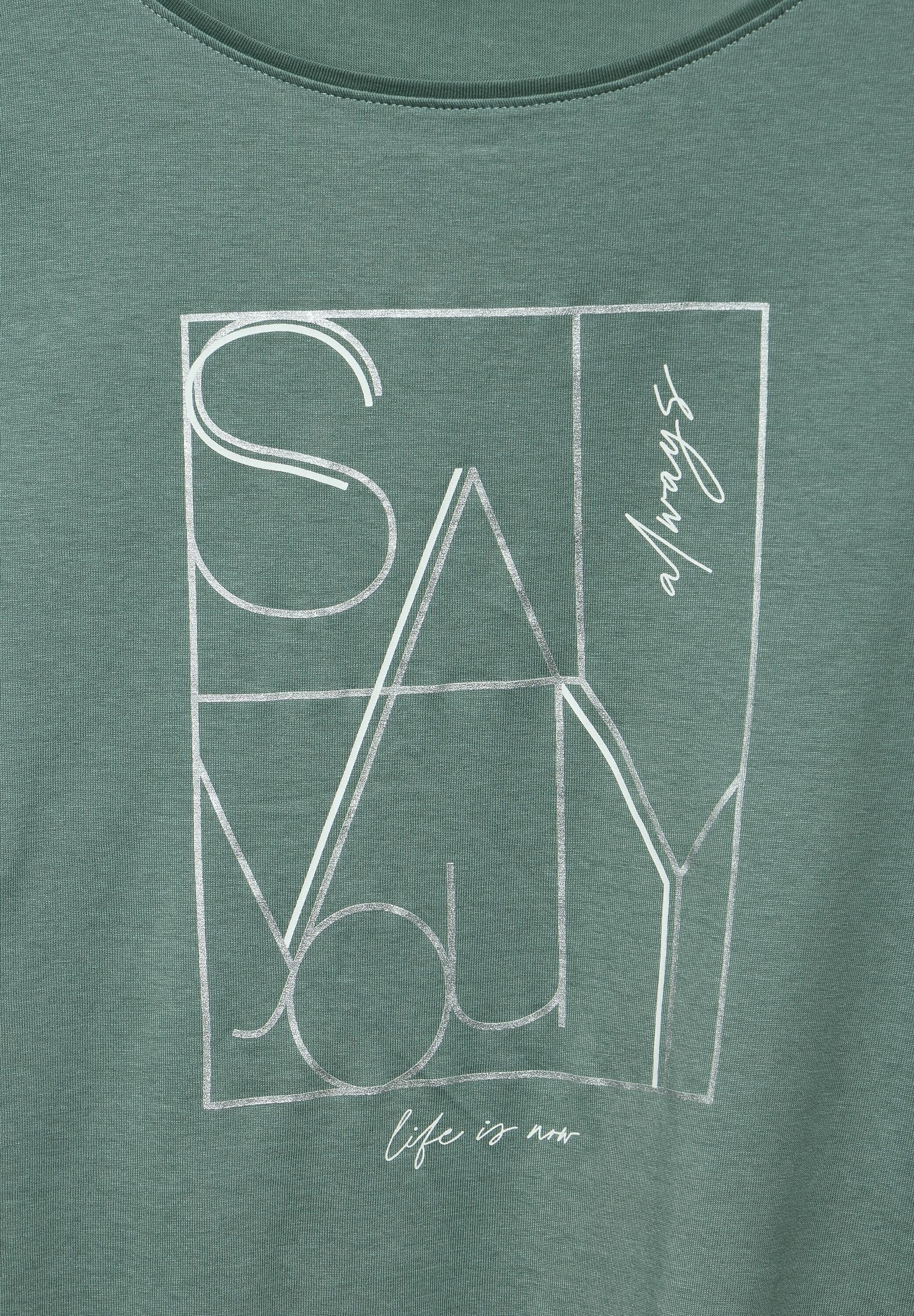 T-Shirt mit Print - 35928-seafoam green - Grün