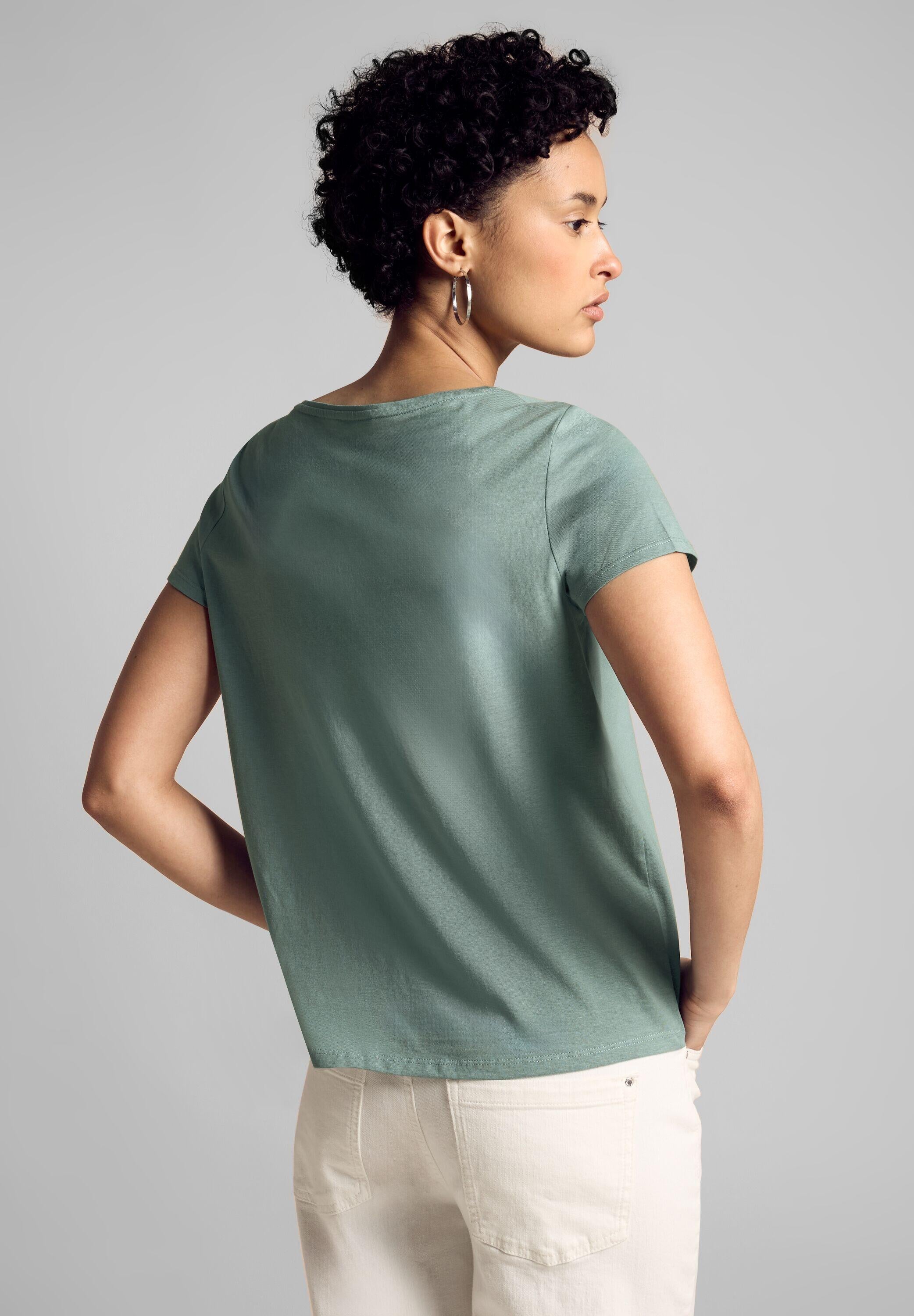 T-Shirt mit Print - 35928-seafoam green - Grün