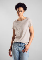 T-Shirt mit Print - 35437-smooth sand beige - Beige