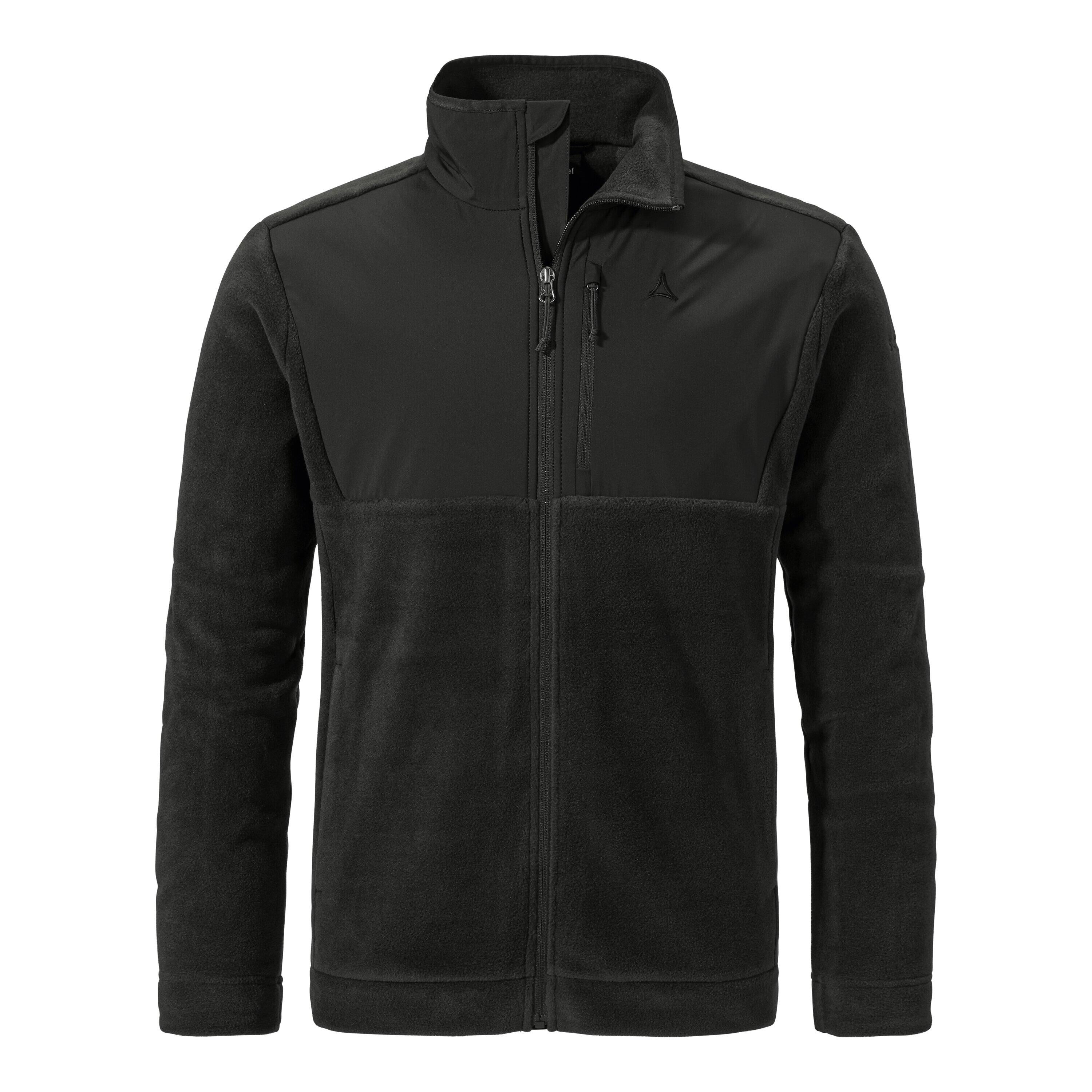 Fleecejacke mit Stehkragen - 9990-black - Schwarz