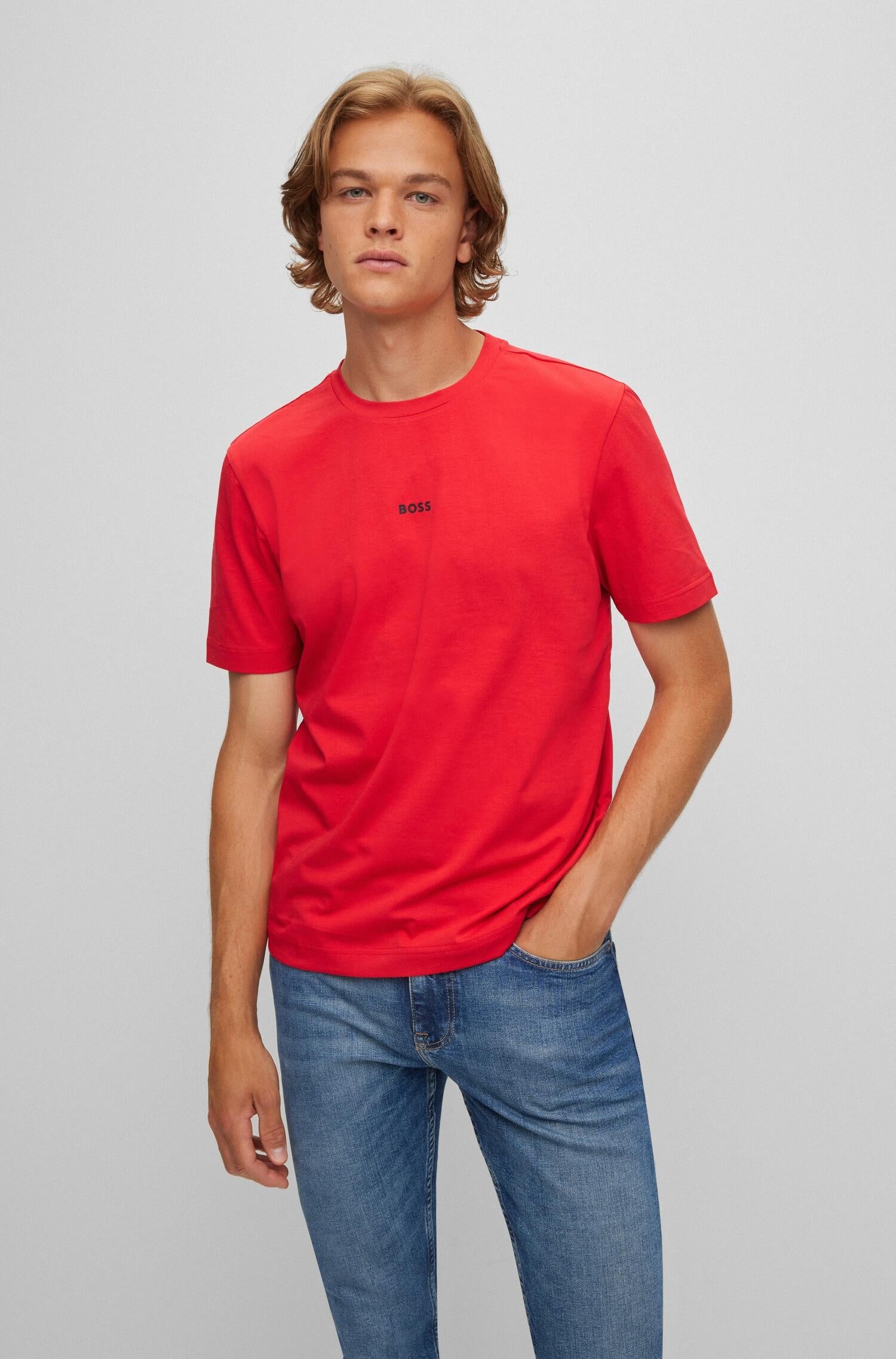 T-Shirt aus Baumwolle - 626-Bright Red - Orange