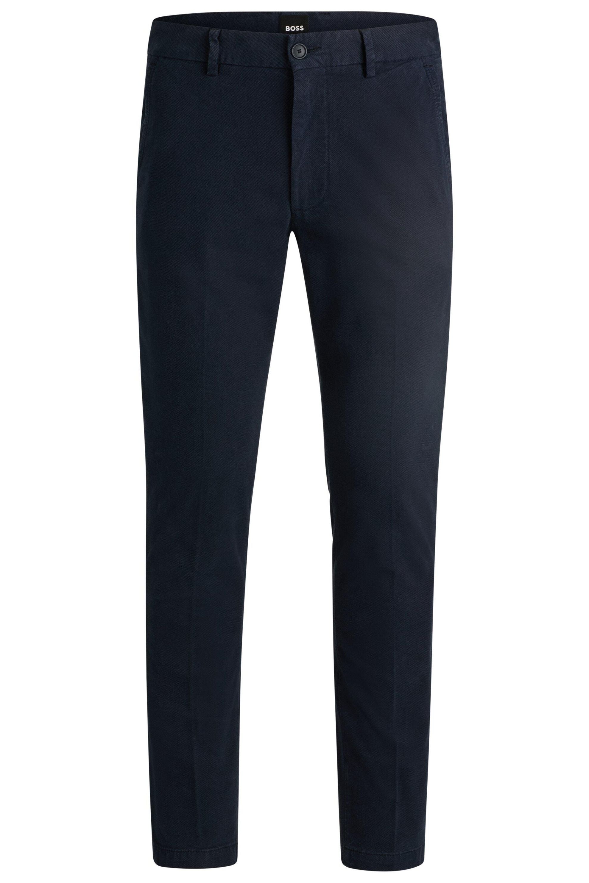 Slim Fit Chino-Hose aus strukturiertem Baumwoll-Mix - 404-Dark Blue - Blau