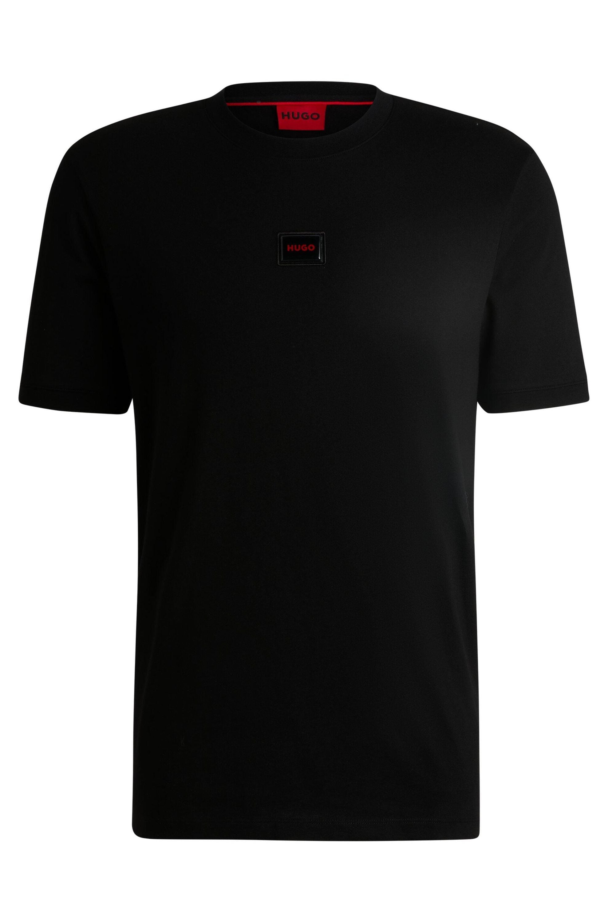 T-Shirt mit aufgesticktem Logo - 001-Black - Schwarz