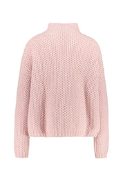 Strickpullover mit Stehkragen - 683-Light/Pastel Pink - Rosa