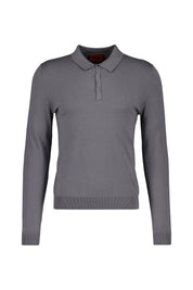 Langarmshirt aus Viskosemix - 086-Open Grey - Grau